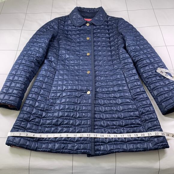 Kate Spade Coat Womens Medium Deep Navy Quilted Jacket Preppy Outerwear Warm - Picture 12 of 15